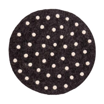 Felt Dot sittdyna mörkgrå/vit Ø37 cm