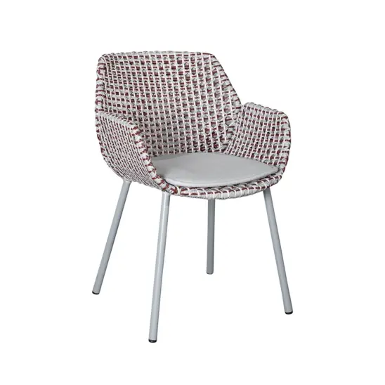 Vibe karmstol ljusgrå/vinröd inkl. dyna