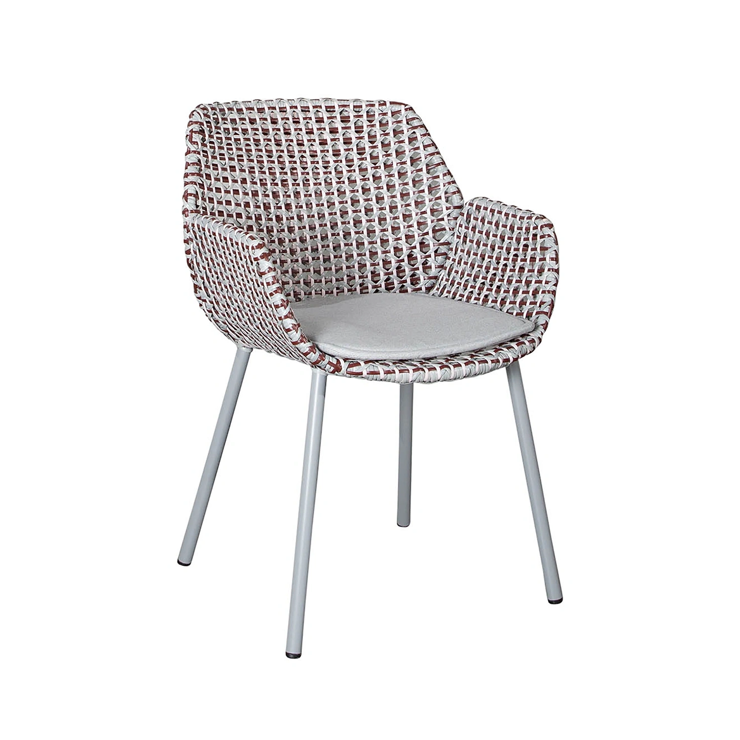 Vibe karmstol ljusgrå/vinröd inkl. dyna