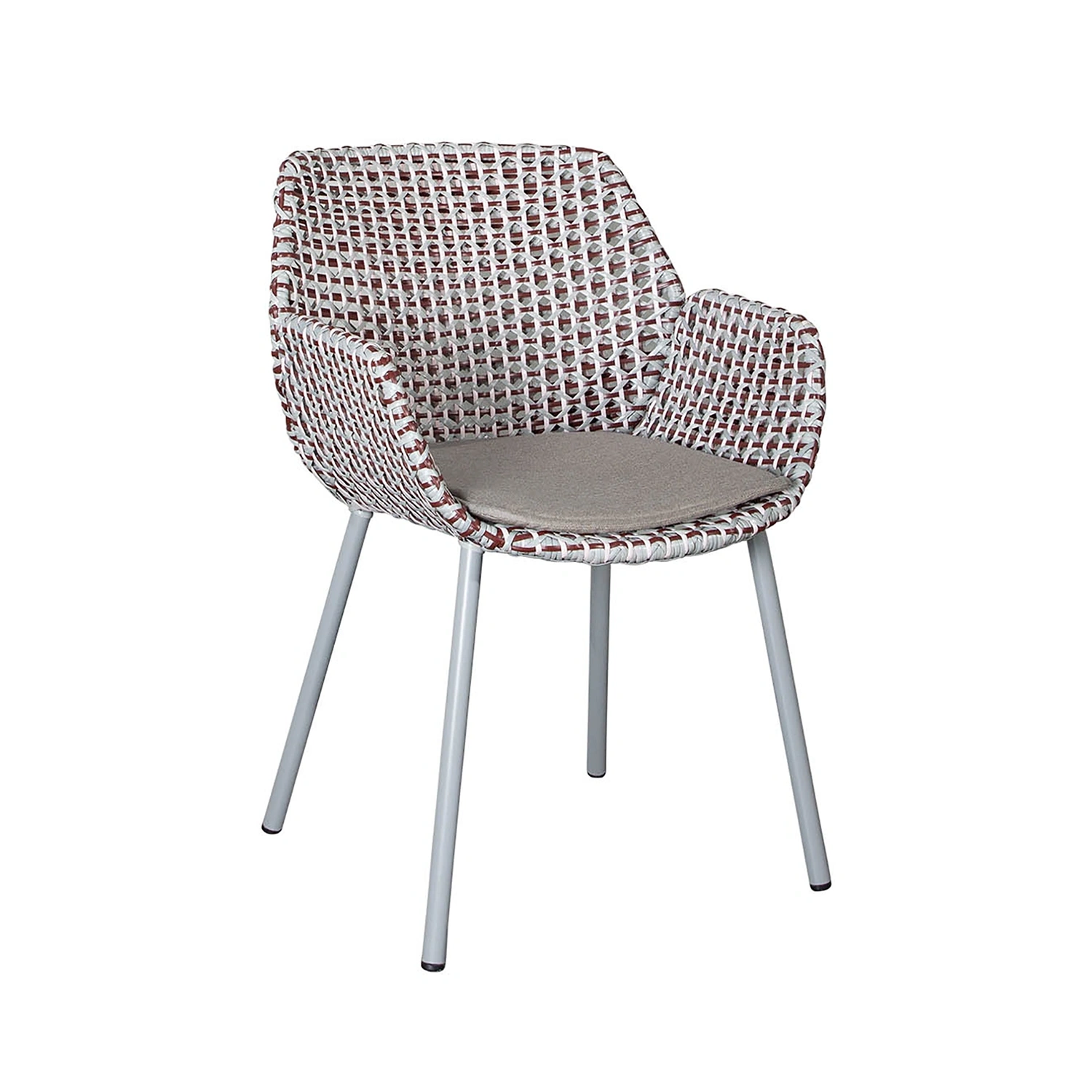 Vibe karmstol ljusgrå/vinröd inkl. dyna