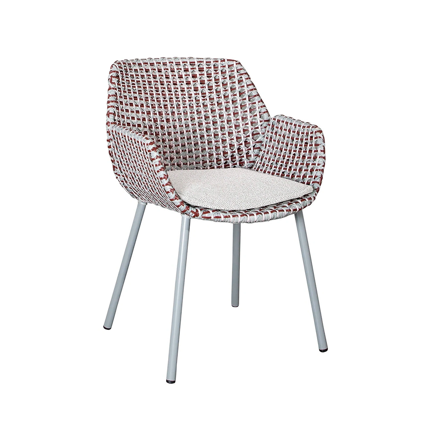 Vibe karmstol ljusgrå/vinröd inkl. dyna