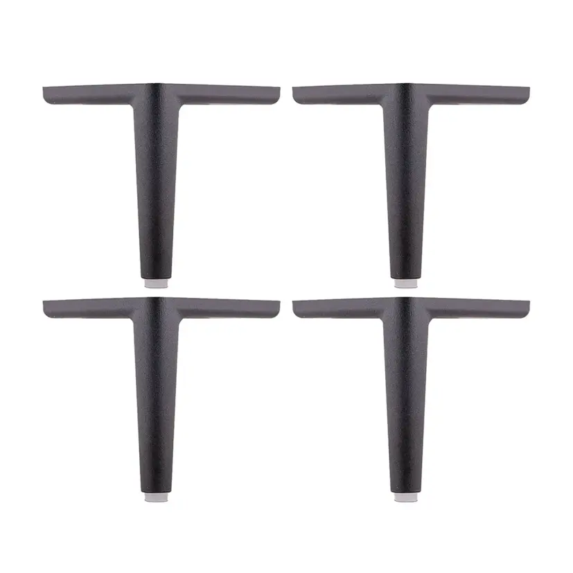 Modernt rakt sängben svart 12 cm