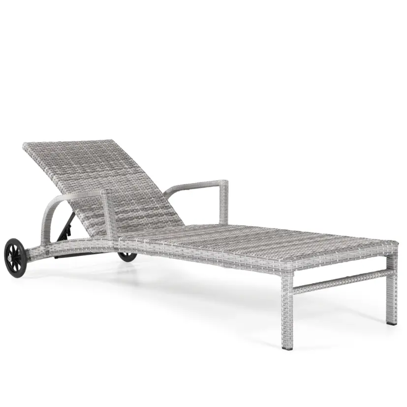 Costa solsängar set inkl. sidobord, pärlgrå/mörkgrå