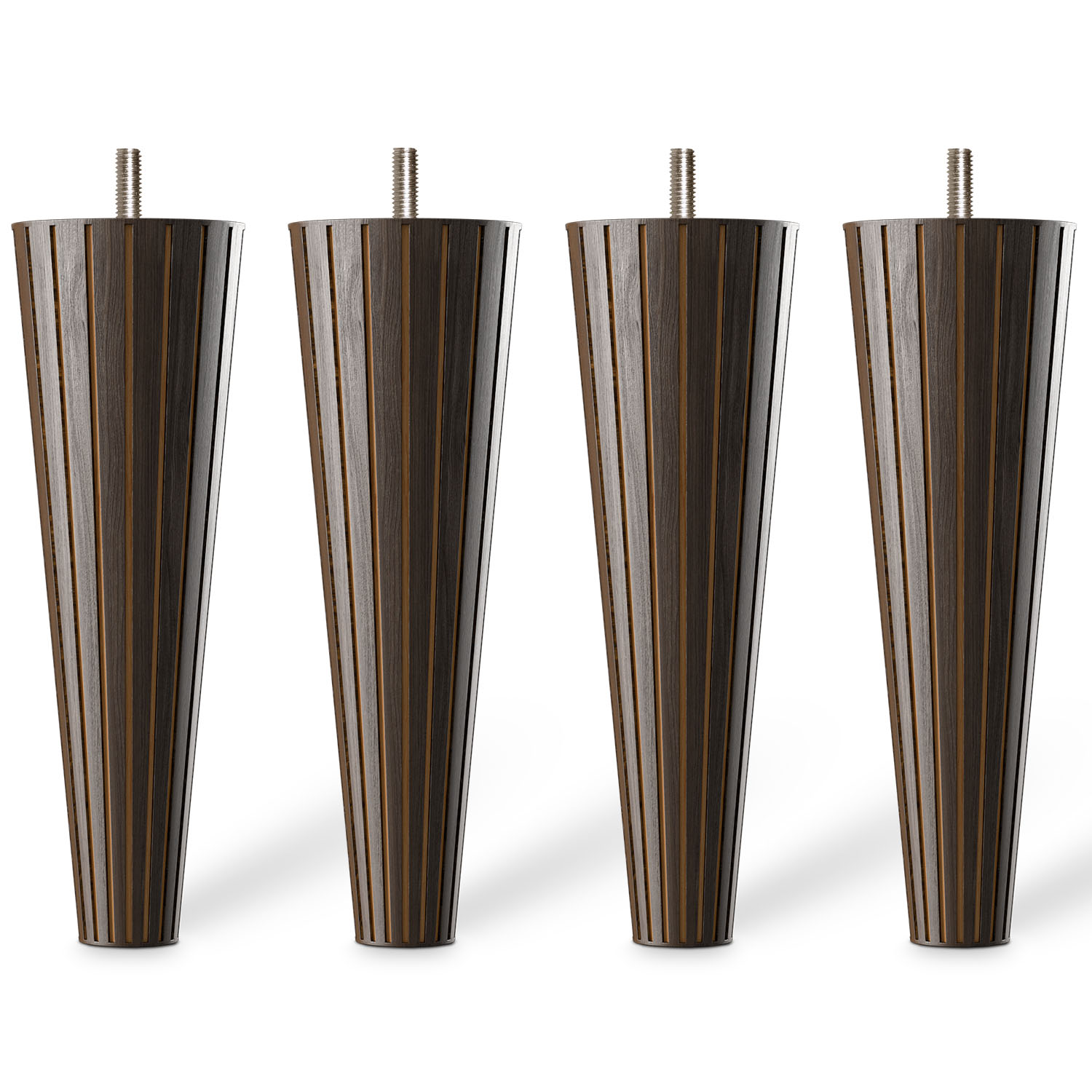 Runda konade spårade sängben rökt ask 18 cm