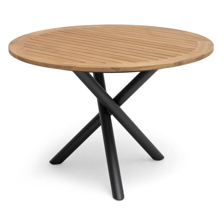 Hillerstorp Ekeryd matbord antracit/teak Ø110 cm