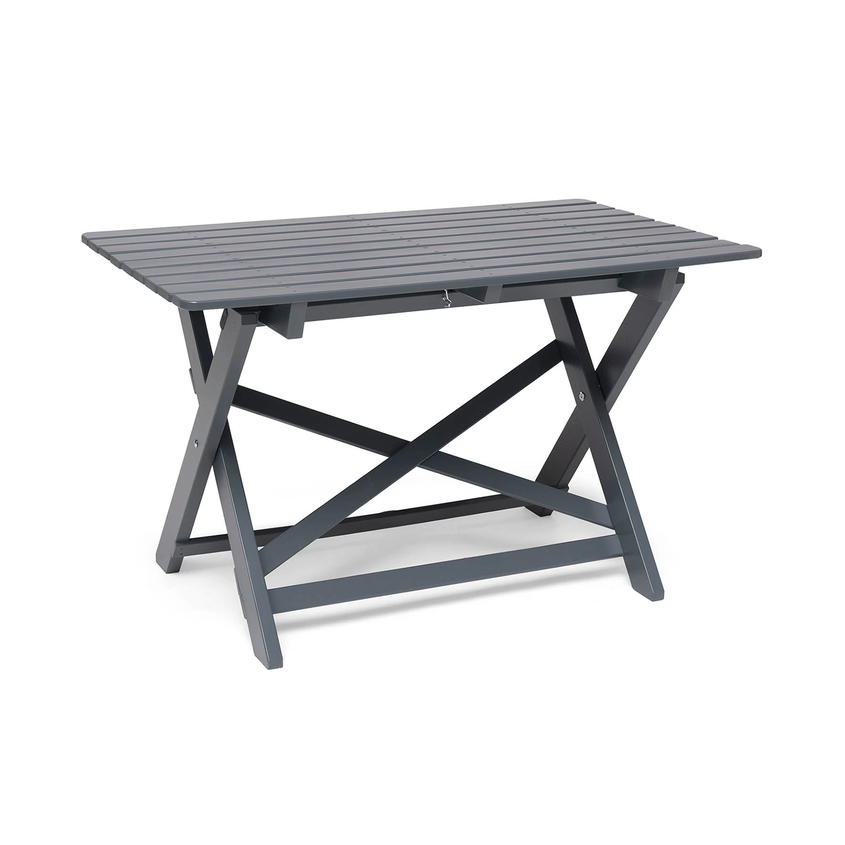 Torpet bord i färgen stålgrå.