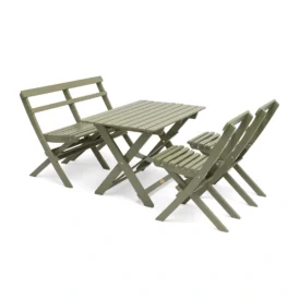 Torpet matgrupp antikgrön - 1 soffa, 2 stolar