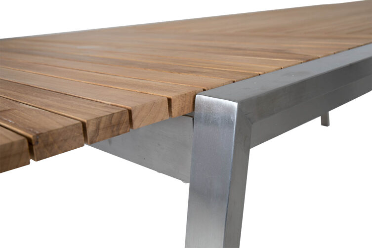 Brafab Naos förlängningsbord rostfritt stål/teak 220-320x100 cm