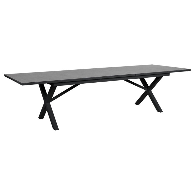 Brafab Hillmond förlängningsbord matt svart/grå betongmönstrad 238-297x100 cm