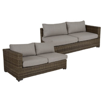 Brafab Ninja 2-sitsavslutsdel med allvädersdynor höger och vänster rustik