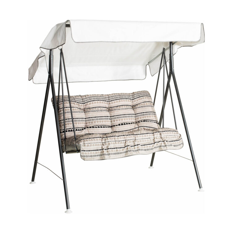 Bild på Duetto hammock med grå-beige dynor.