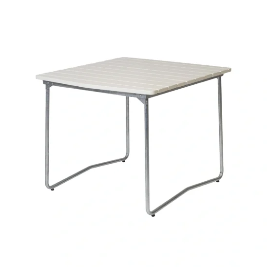 B31 bord 84 cm i vitt med varmförzinkat stativ.