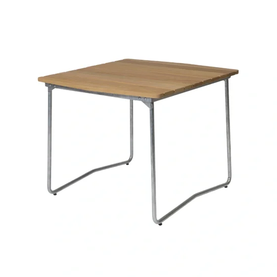 B31 bord 84 cm i oljad ek med varmförzinkat stativ.