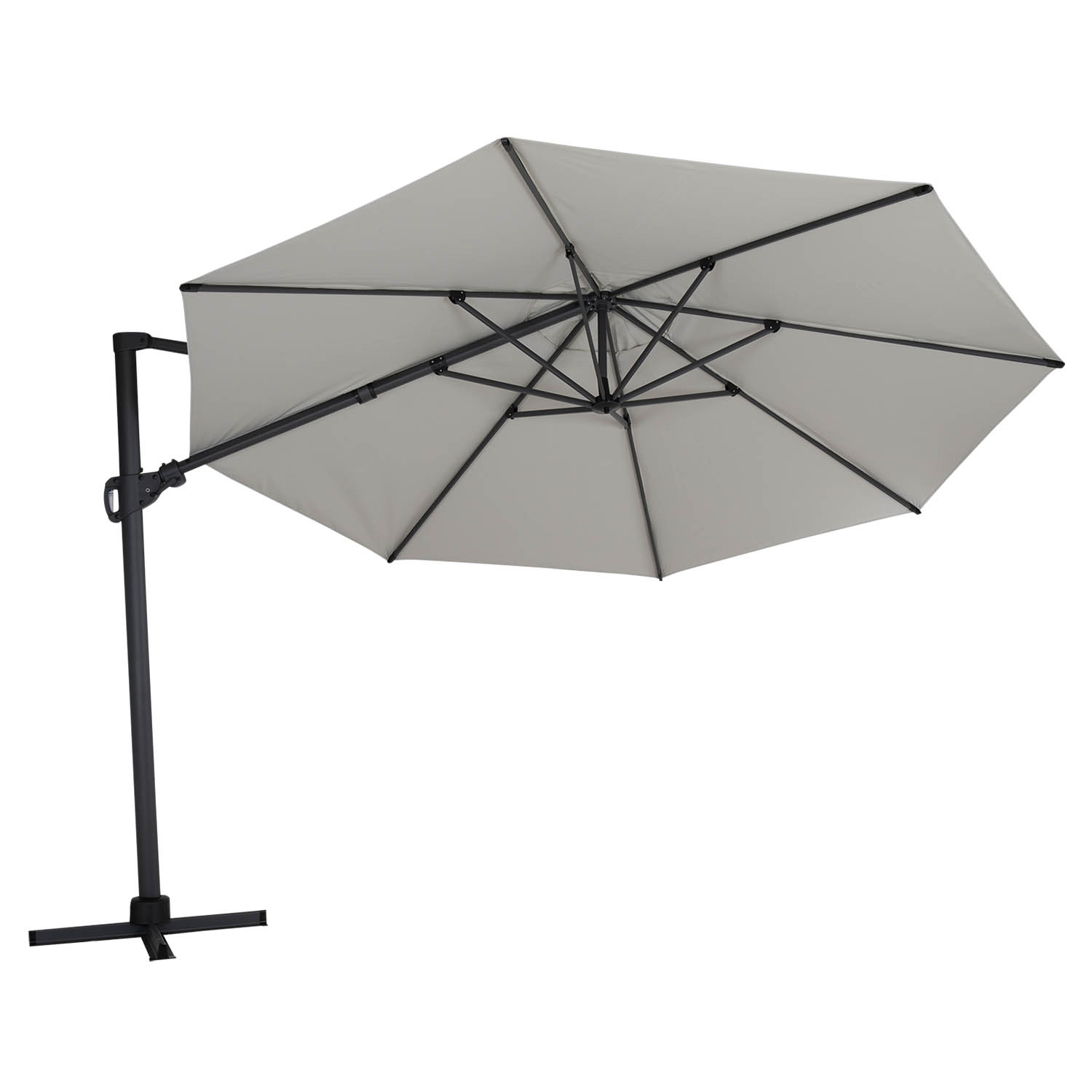 Varallo frihängande parasoll antracit/khaki Ø375 cm
