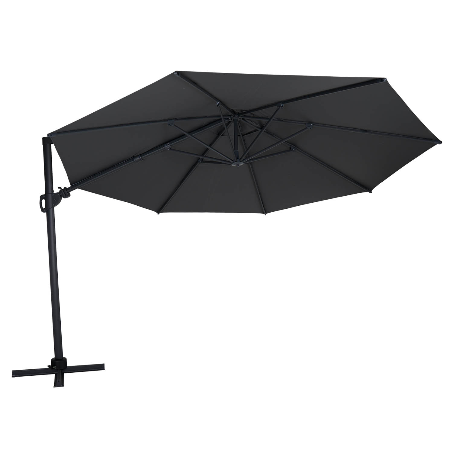 Varallo frihängande parasoll antracit/grå Ø375 cm