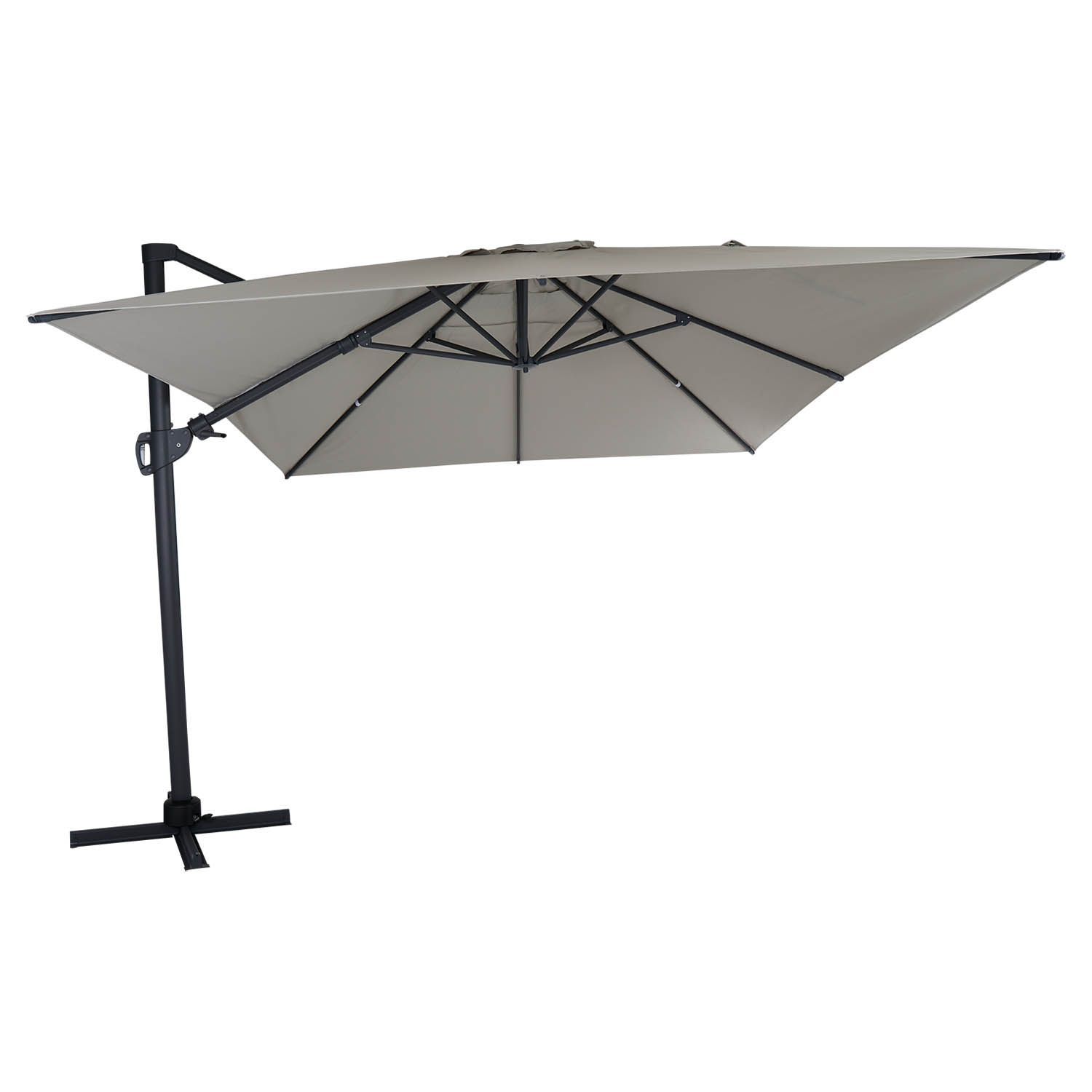 Varallo frihängande parasoll antracit/khaki 300x400 cm
