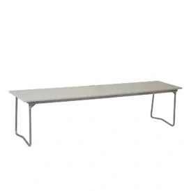 Bänk 9 vit ek / varmförzinkat stativ