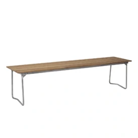 Bänk 9 oljad ek / varmförzinkat stativ