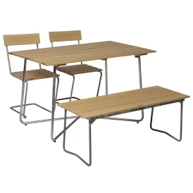 Klassikergrupp Stol 1/Bänk 8/B25A, oljad furu/varmförzinkad