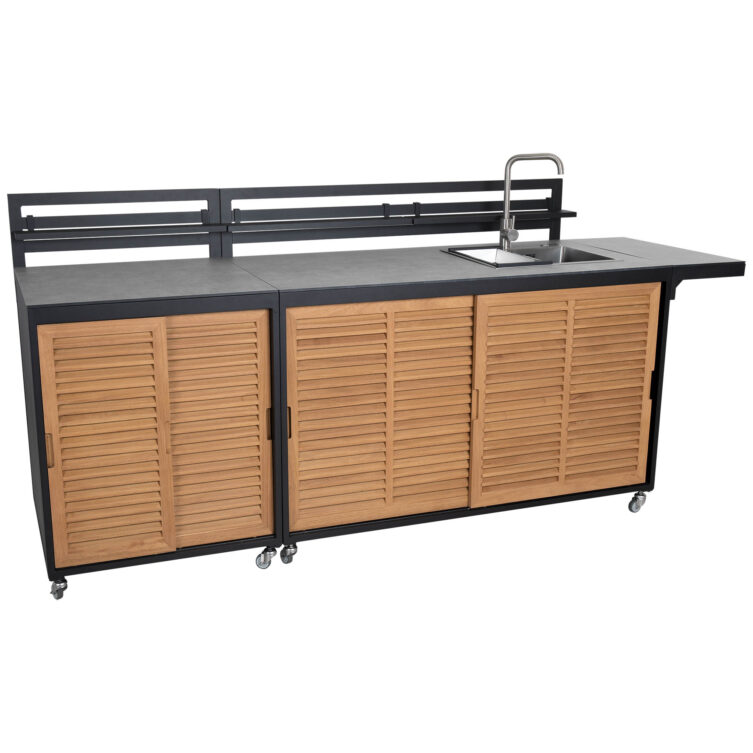 Fornax utekök hörn litet svart/teak
