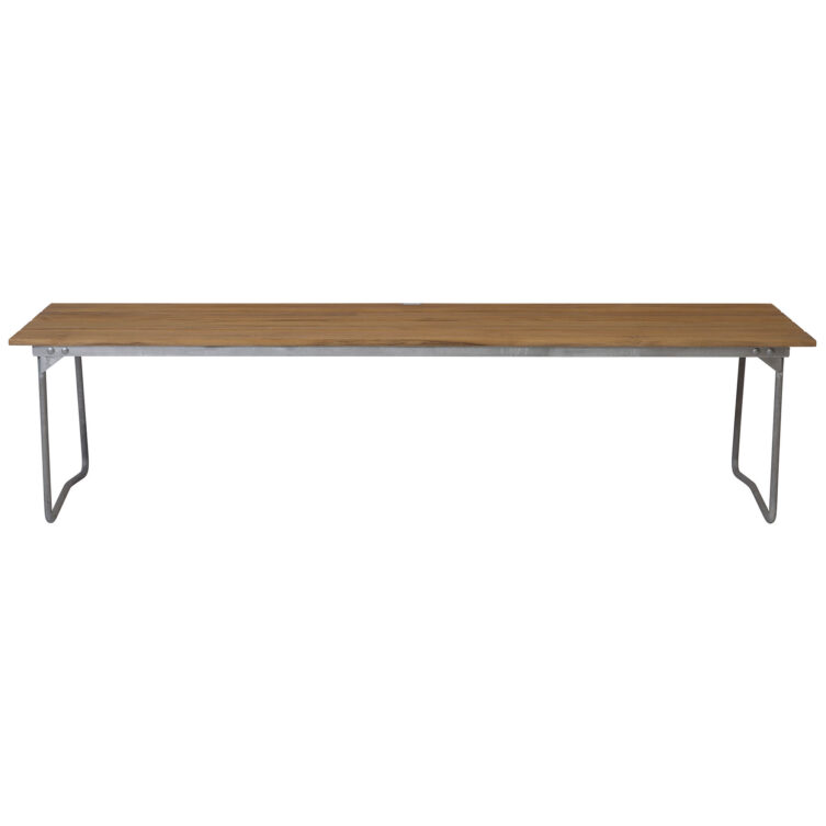 Bänk 9 teak / varmförzinkat stativ