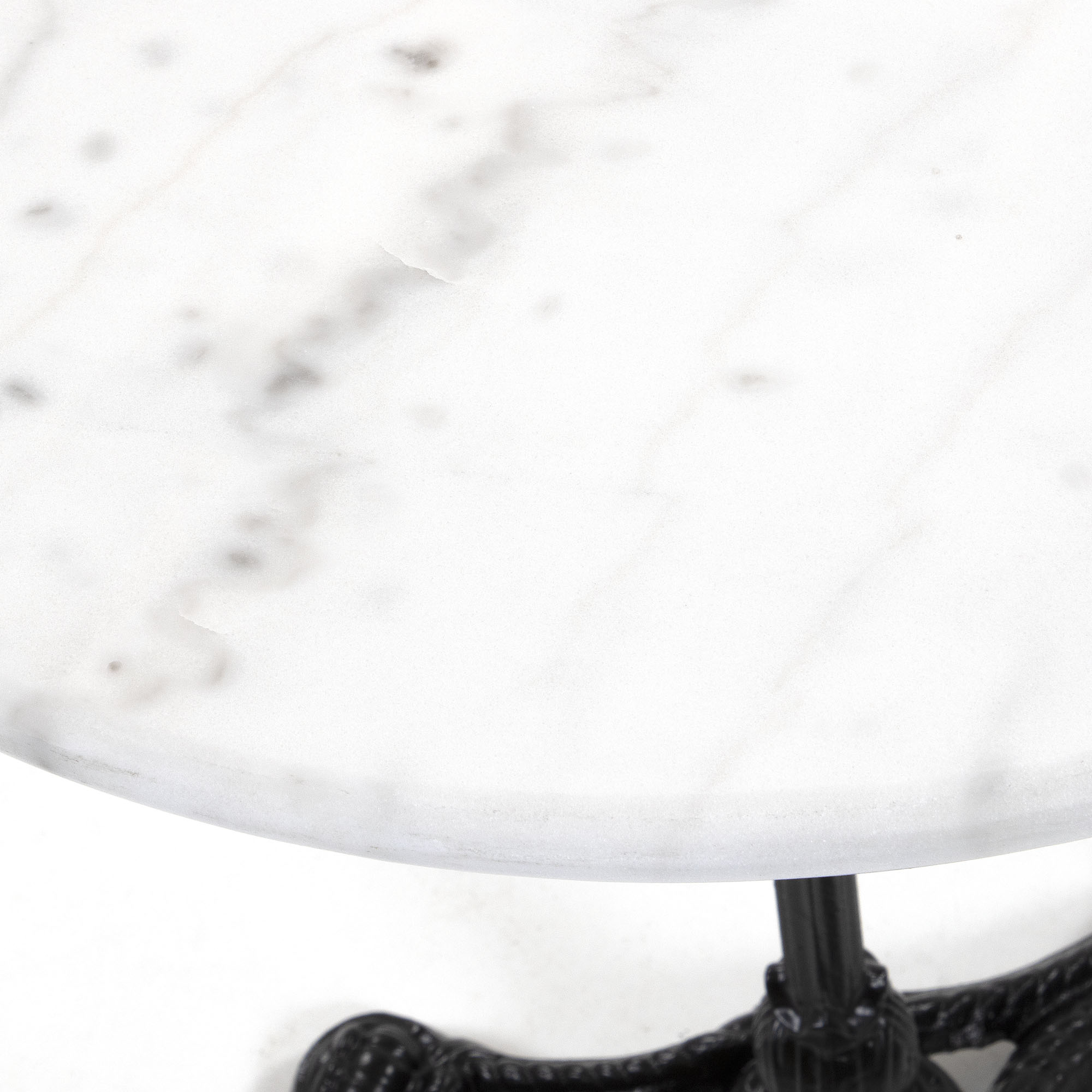 Seine cafébord svart/vit marmor Ø60 cm