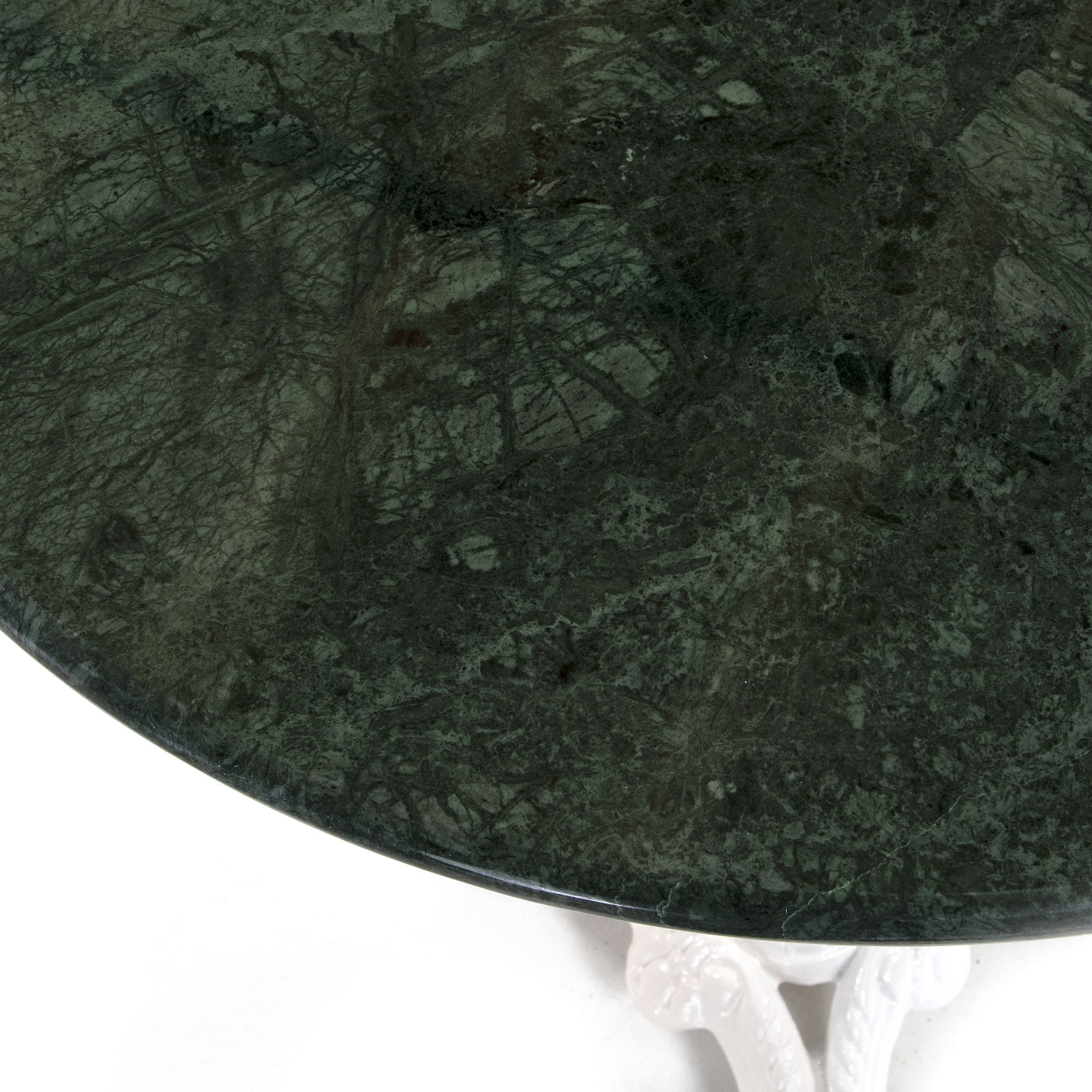 Seine cafébord vit/grön marmor Ø60 cm