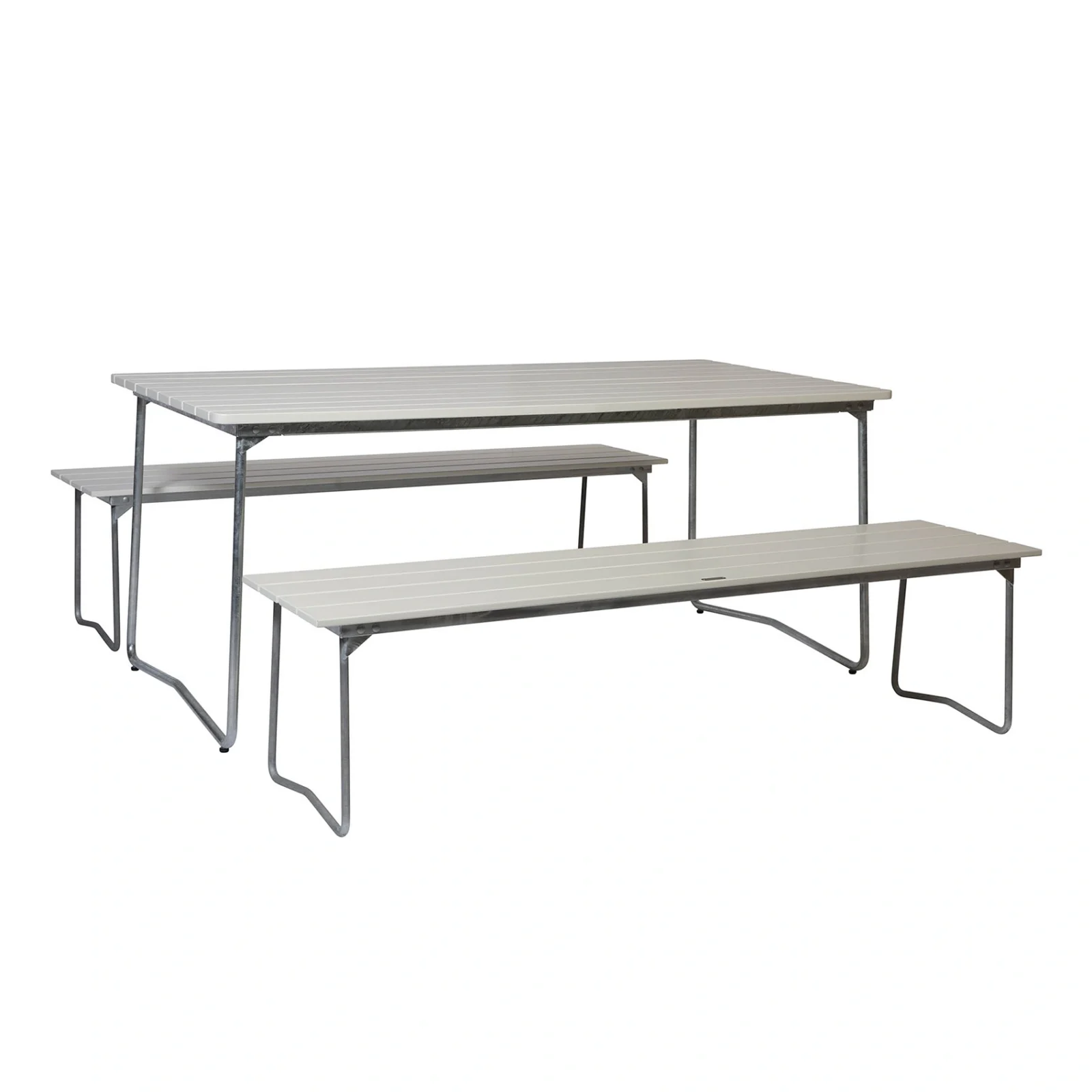 Klassikergrupp vit ek / varmförzinkat - 2 Bänk 9, B31 170 cm