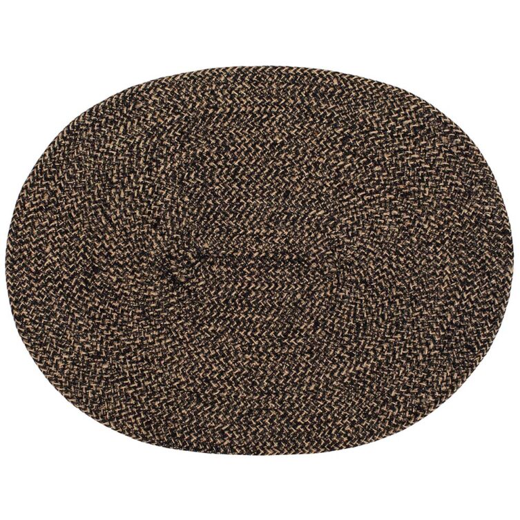 Ella bordstablett svart/natur oval, 1-pack