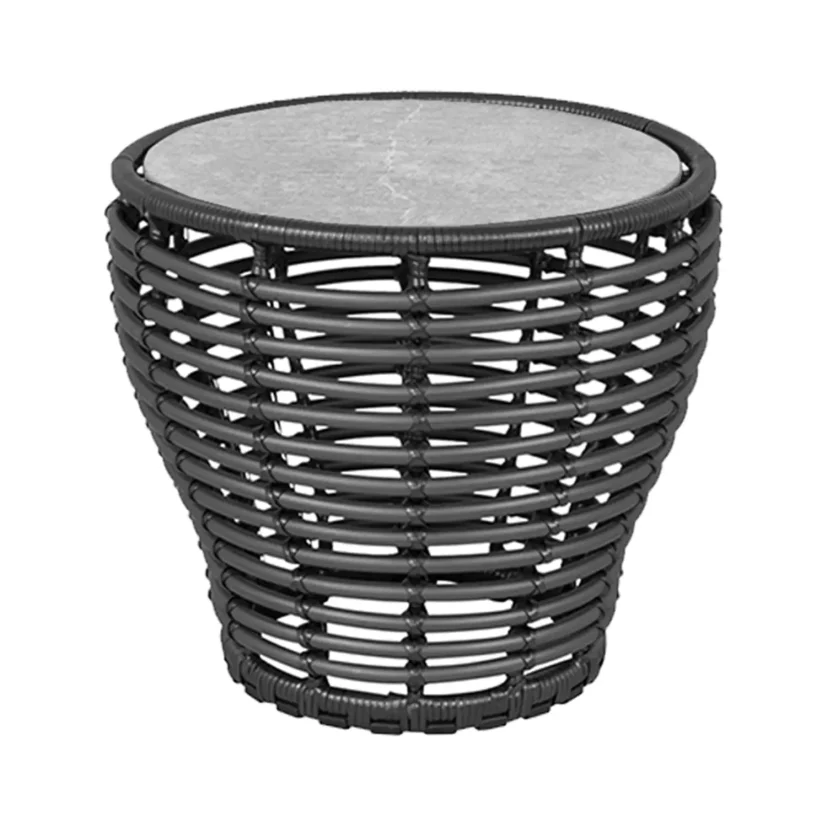 Basket sidobord grafitgrå/keramik Ø50 cm