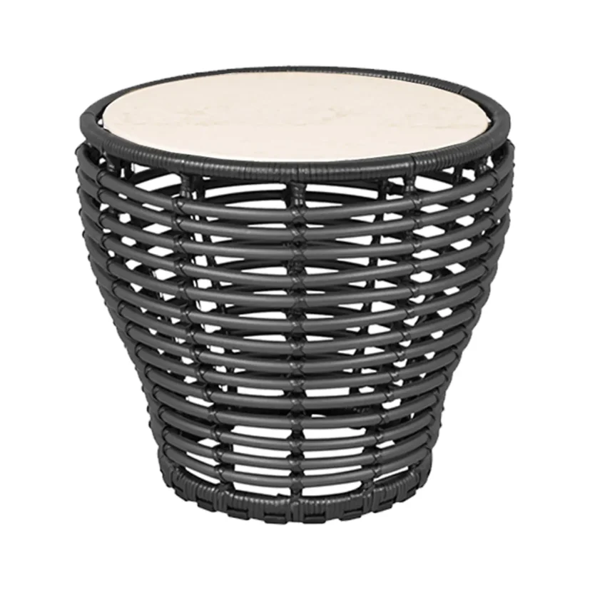 Basket sidobord grafitgrå/keramik Ø50 cm