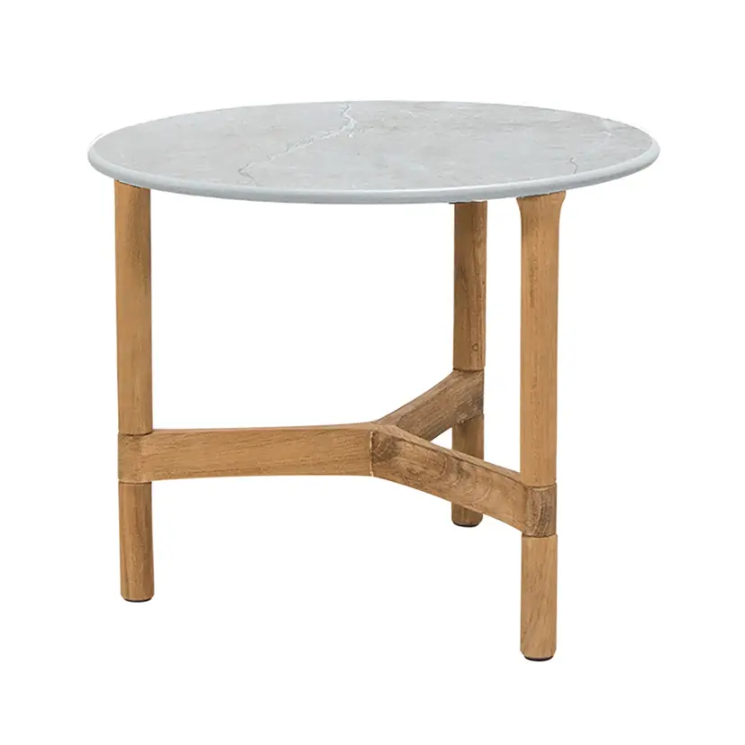 Twist soffbord/sidobord teak Ø45 cm