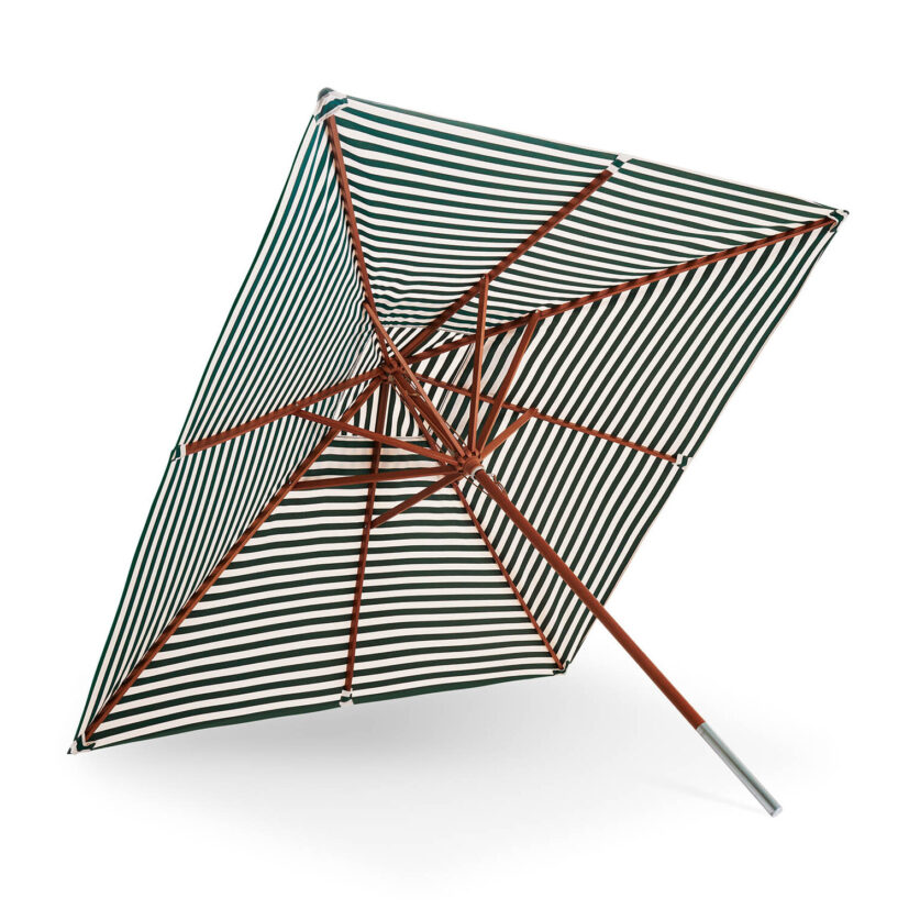 Skagerak Messina parasoll light apricot/dark green stripe 300x300 cm