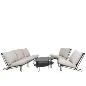 Blixt soffgrupp svart/cley beige