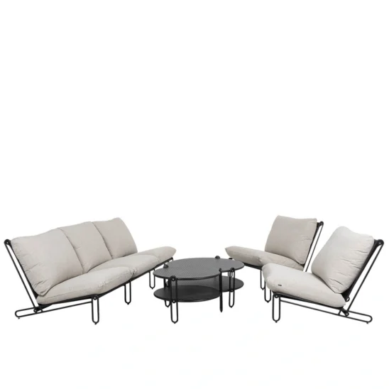 Blixt soffgrupp svart/cley beige