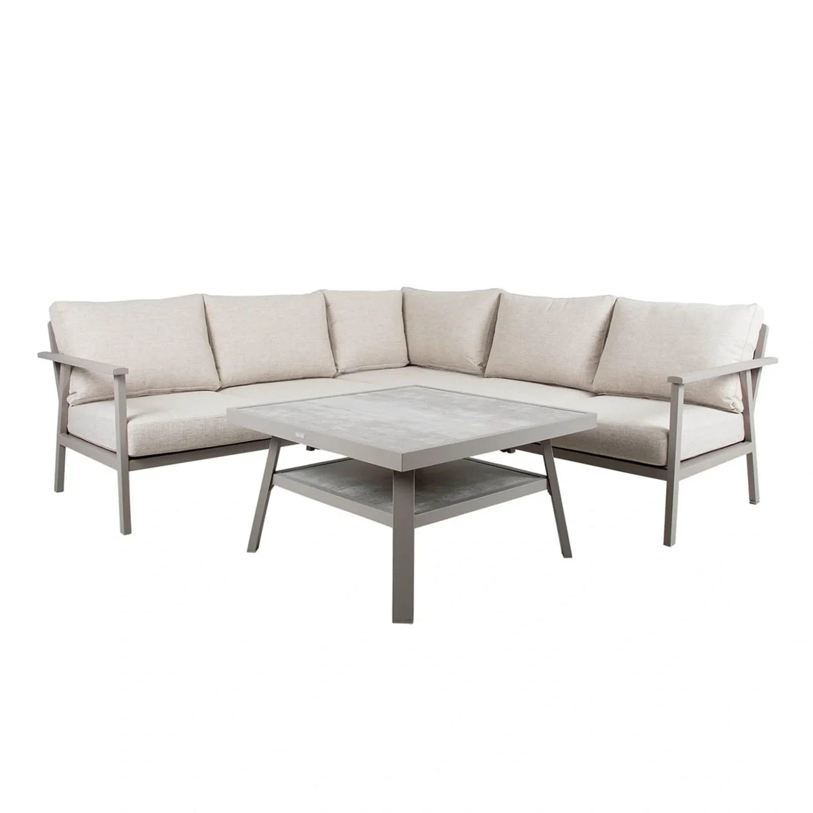 Samvaro Low hörnsoffa med bord – liten, khaki