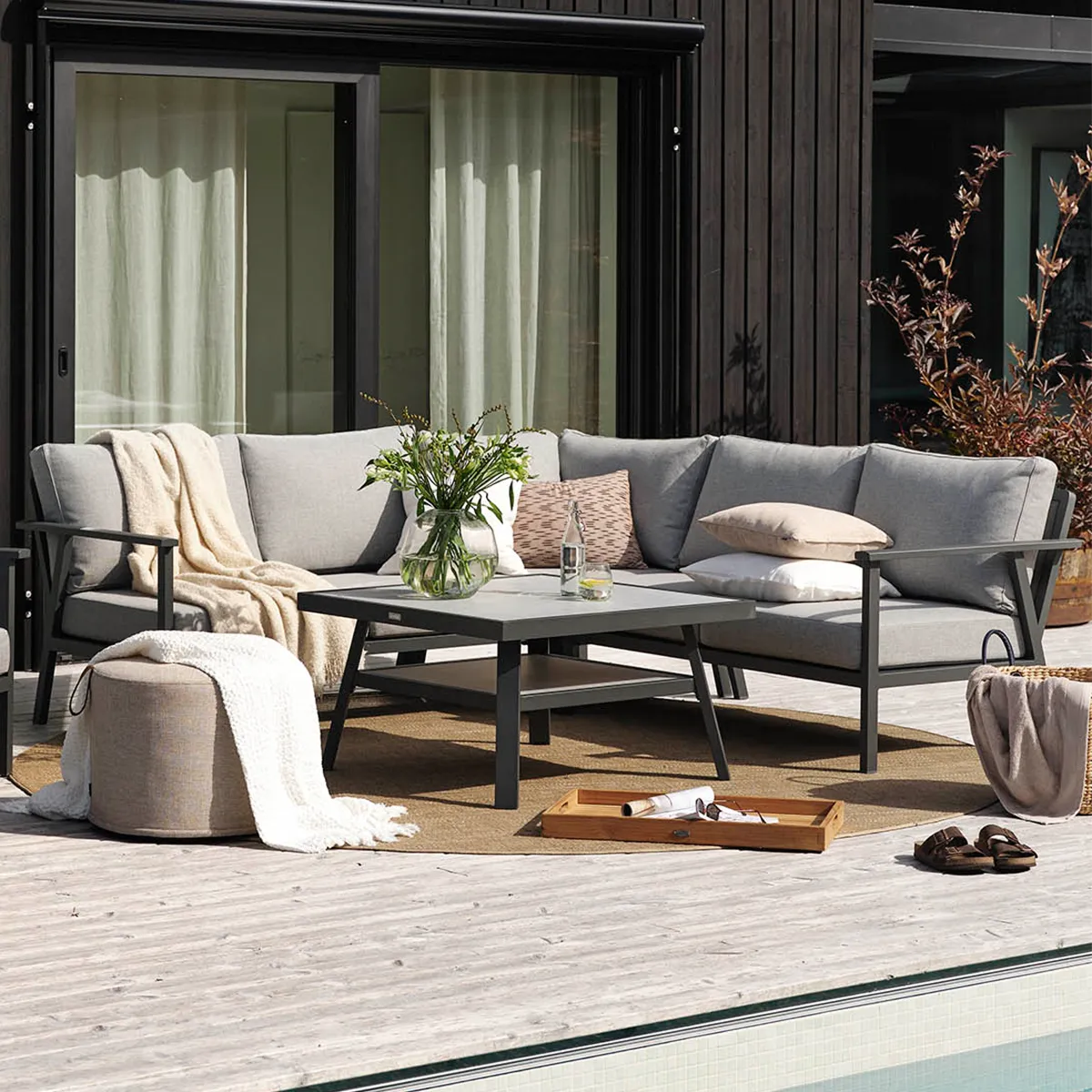 Samvaro hörnsoffa låg/liten antracit