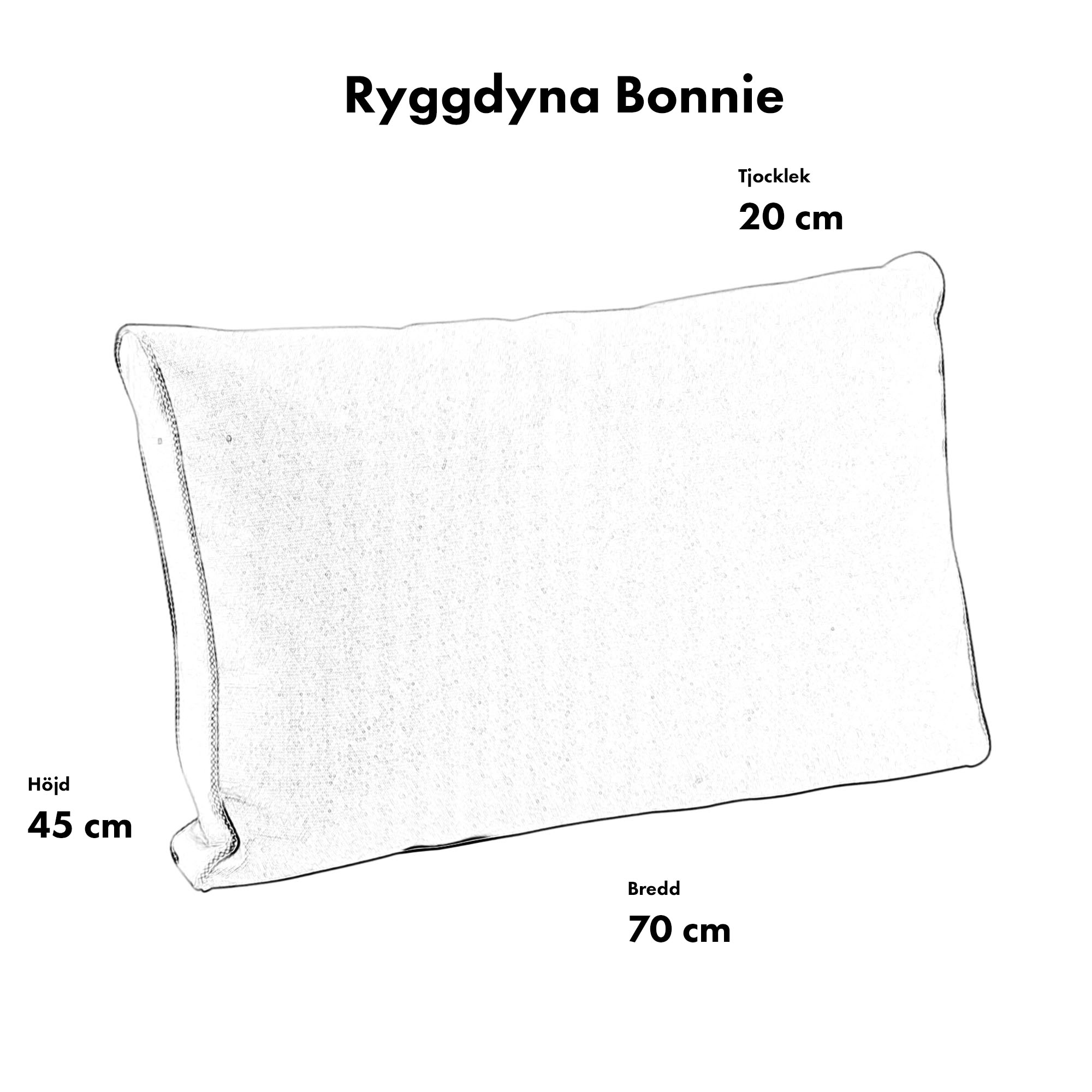 Bonnie allväders-ryggdyna taupe 70x45 cm