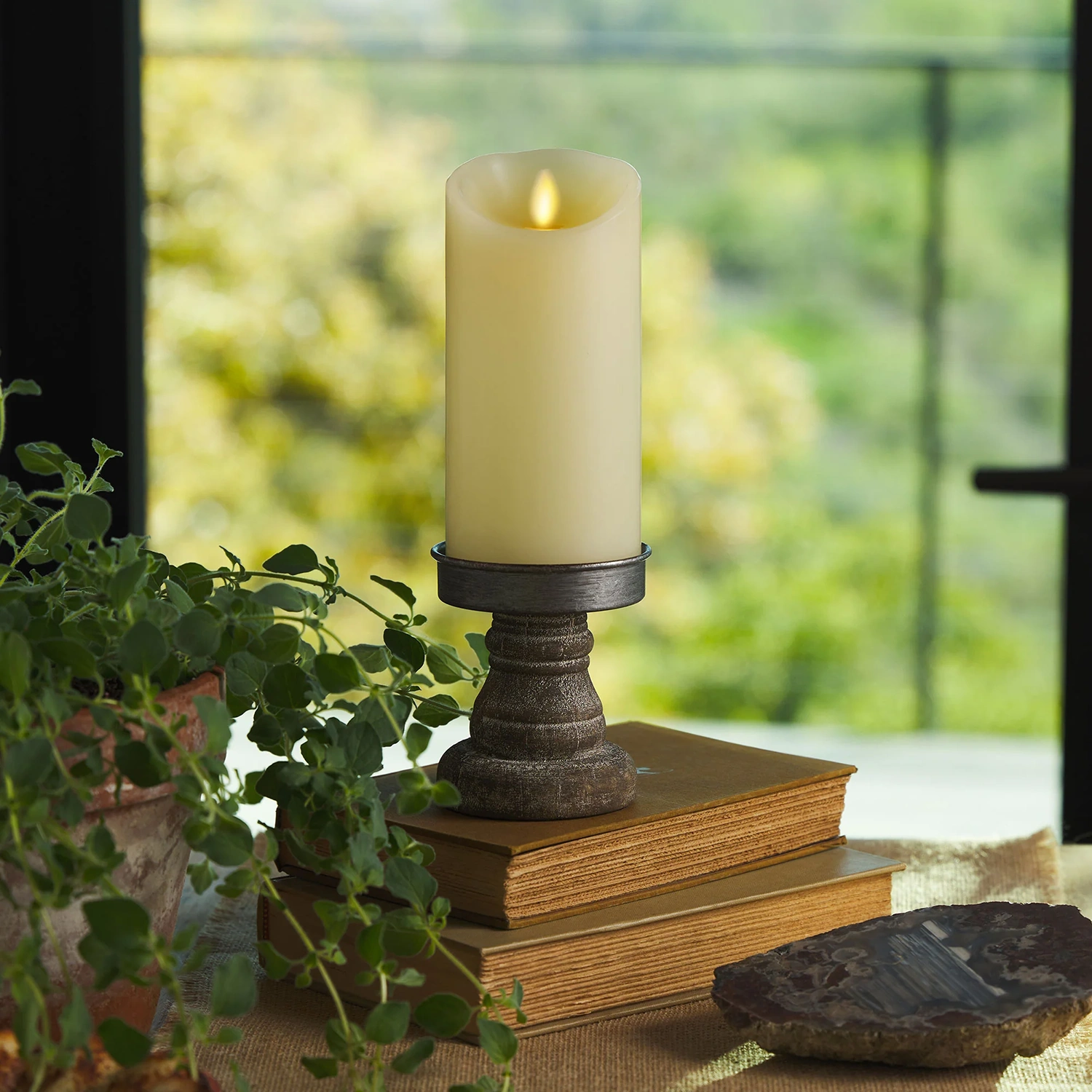 Luminara blockljus inomhus Ivory 16 cm