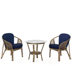 Maria fåtöljgrupp brun/blå