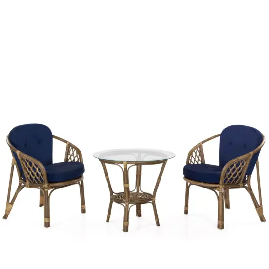 Maria fåtöljgrupp brun/blå