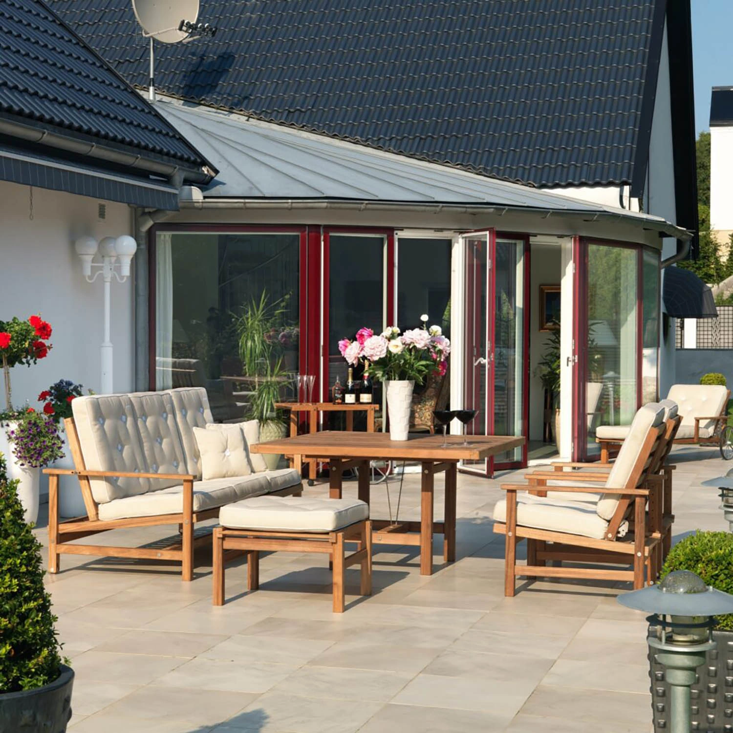 Soffa 09 teak - med dynor