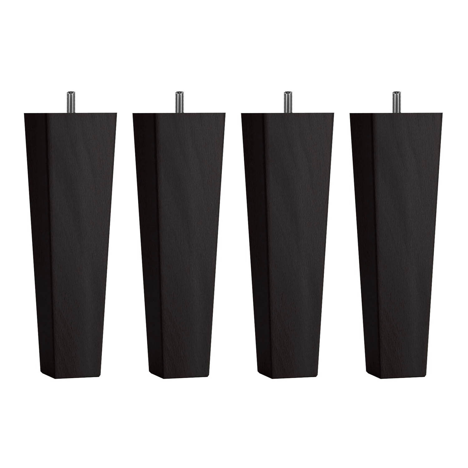 Fyrkantiga konade sängben - svartbetsad ek, 23 cm