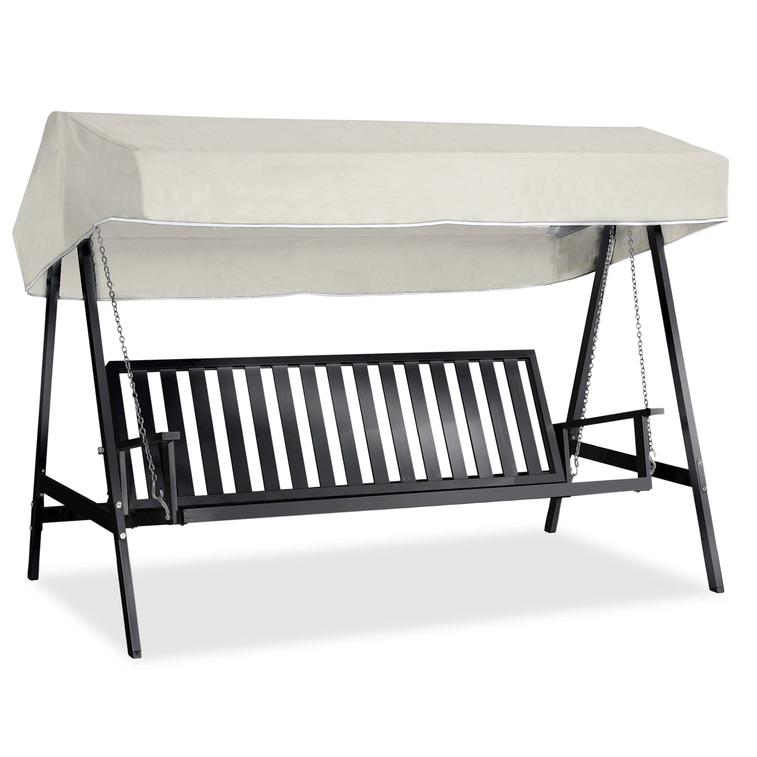 Hammock 02 svart aluminium - med tak