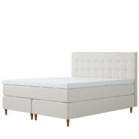 Tempur Promise kontinentalsäng / 200x200 cm / Ivory / Pro Luxe / Cushion sänggavel