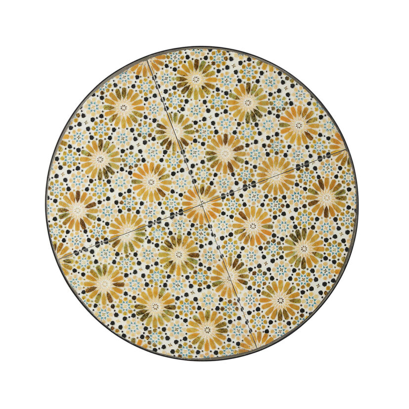 Wikholm form Venice mosaikbord blomma multifärgad/svart Ø70 cm