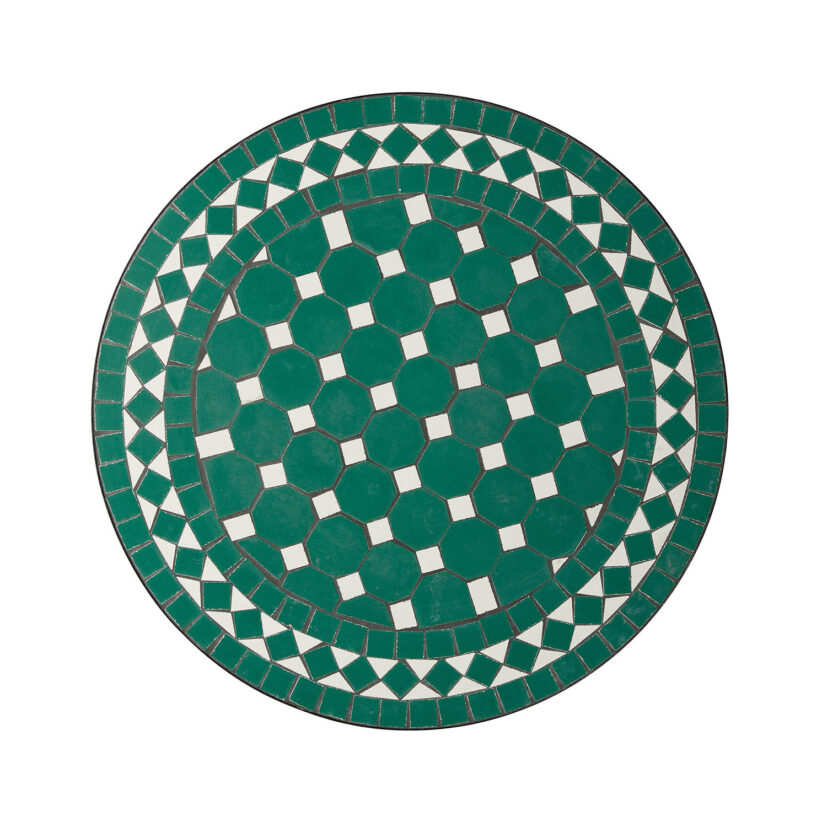 Wikholm form Venice mosaikbord grön/svart Ø70 cm