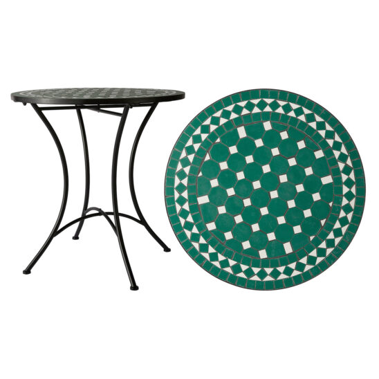 Wikholm form Venice mosaikbord grön/svart Ø70 cm