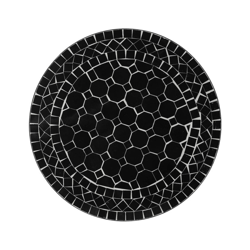 Wikholm form Venice mosaikbord svart/svart Ø70 cm