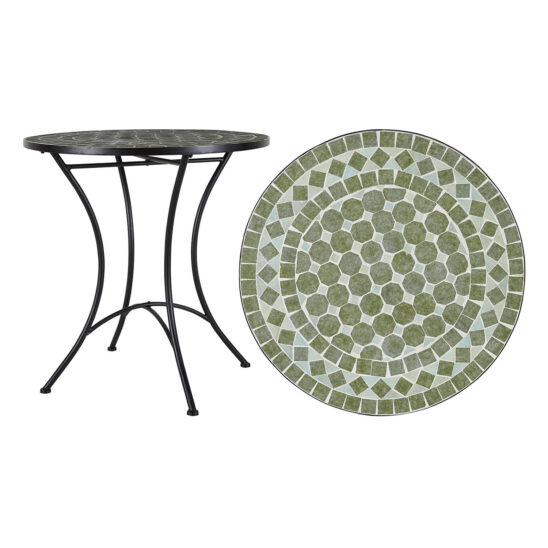 Wikholm form Venice mosaikbord grönmelerad/svart Ø70 cm